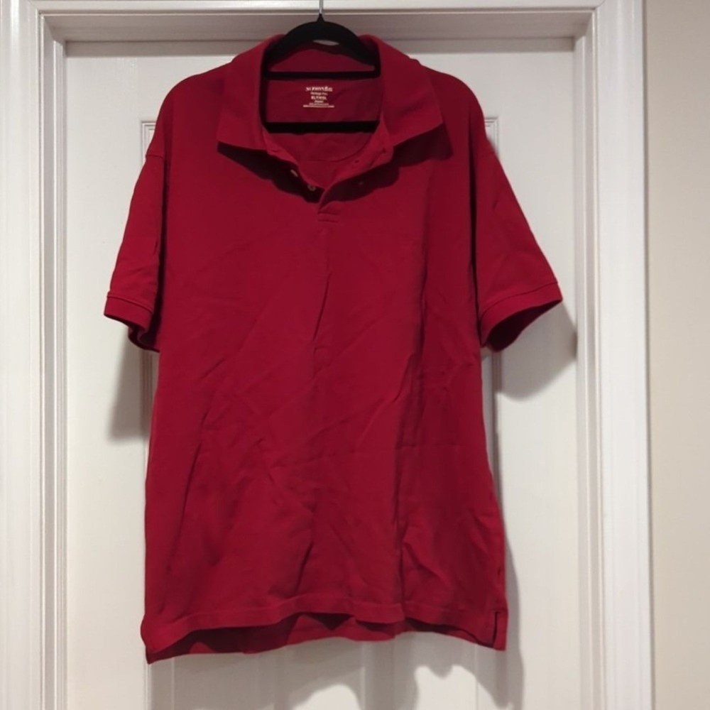 Coastal Heritage Classic Polo Shirt‎ 100% Cotton Red St. John's Bay XLT Preppy